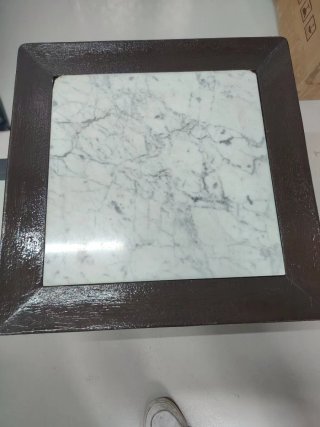Mesa auxiliar vintage madera y mármol