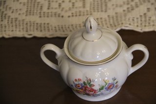 Restos de juego de café porcelana antiguo floral