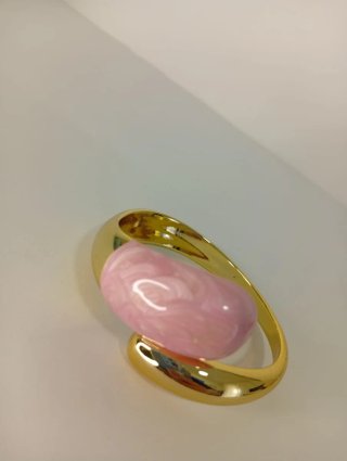 Bracciale dorato e rosa regolabile