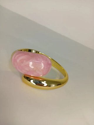 Bracciale dorato e rosa regolabile