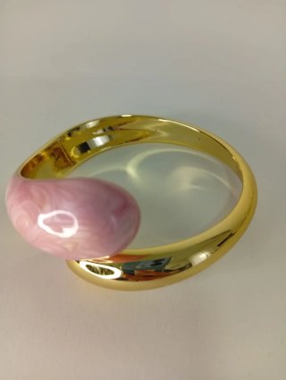 Bracciale dorato e rosa regolabile