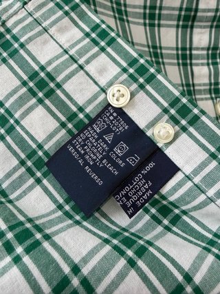 Camicia Tommy Hilfiger a Quadri Verde Bianca Corta