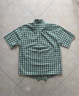 Camicia Tommy Hilfiger a Quadri Verde Bianca Corta
