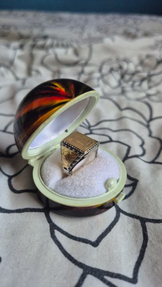 Anillo Art Deco Oro y Plata