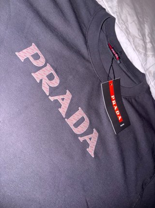 Camiseta Prada Azul Logo Térmico