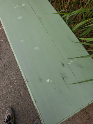 Escritorio verde agua madera