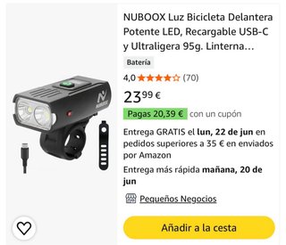Lámpara Bicicleta LED USB Nuboox