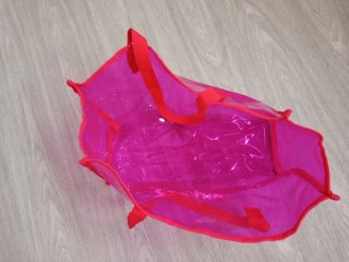 Bolsa de playa transparente rosa