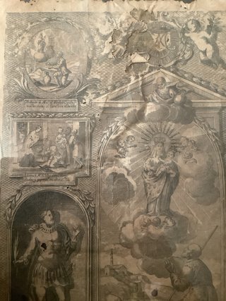 Antigua lámina Virgen de Rodanas