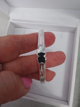 Pulsera Tous Oso Onix Negro y Plata