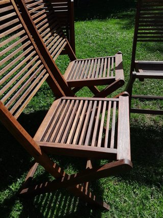4 Sillas Teka Plegables Jardín Nuevas