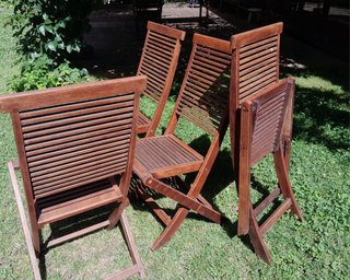 4 Sillas Teka Plegables Jardín Nuevas