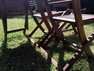 4 Sillas Teka Plegables Jardín Nuevas