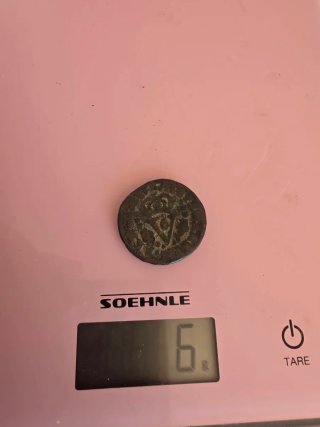 Seiseno (6 dineros). Moneda de cobre acuñada.