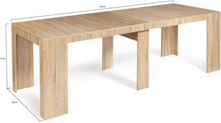 Mesa consola extensible para 10 personas.