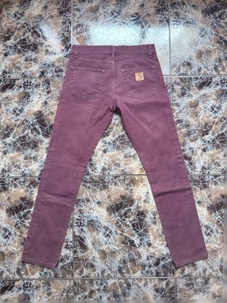 Carhartt WIP Maroon Canvas Pants