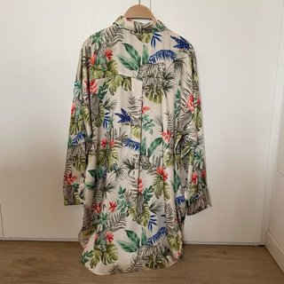 Camicia Zara fantasia giungla fiori animali