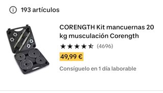 Kit Mancuernas 20kg Pesas Ajustables