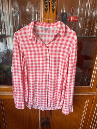Camisa cuadros rosa Stradivarius