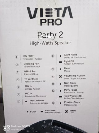 Altavoz Vieta Pro Party 2 100W Bluetooth