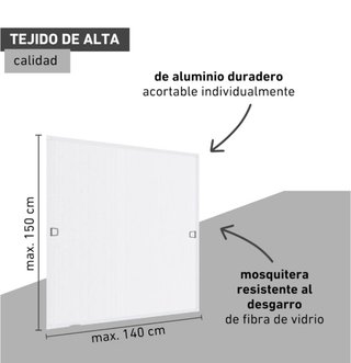 Mosquitera Marco Blanco 140x150cm