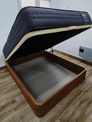 Canapé abatible madera con colchones viscoelastica