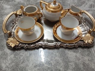 Juego de té porcelana y oro