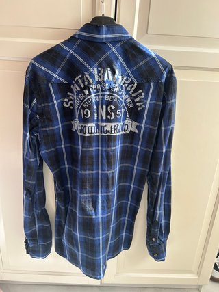 Camisa de cuadros caballero manga larga