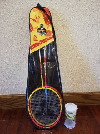 2 Raquetas de Bádminton con Funda y Volantes