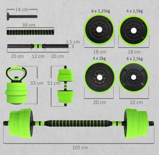 Juego Mancuernas Ajustables Verde
