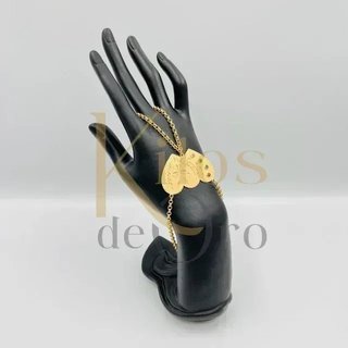 Pulsera Manita Corazón Doble 18K