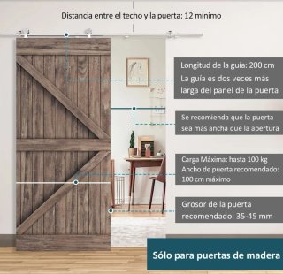 Kit herrajes puerta corredera acero