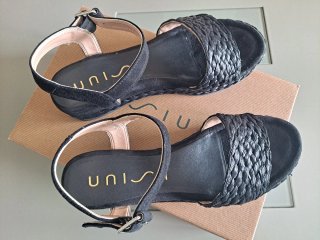 Sandalias Unisa Negras Plataforma