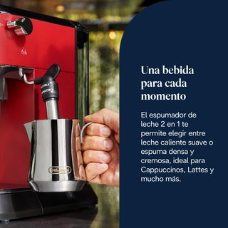 Cafetera DeLonghi Dedica Acero Inox Rojo