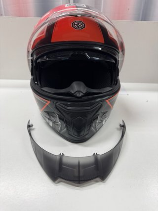 Casco Integral Moto Naranja y Negro