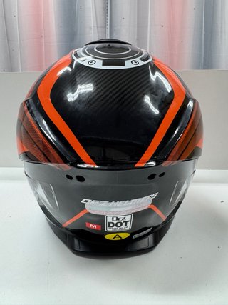 Casco Integral Moto Naranja y Negro