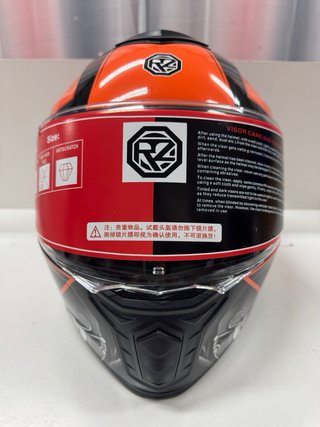 Casco Integral Moto Naranja y Negro