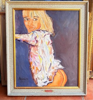 Cuadro al óleo mujer desnuda