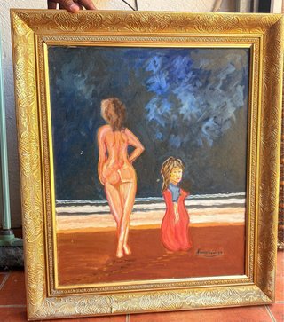 Cuadro al óleo mujer desnuda