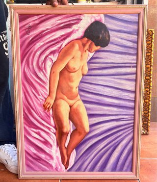 Cuadro al óleo mujer desnuda