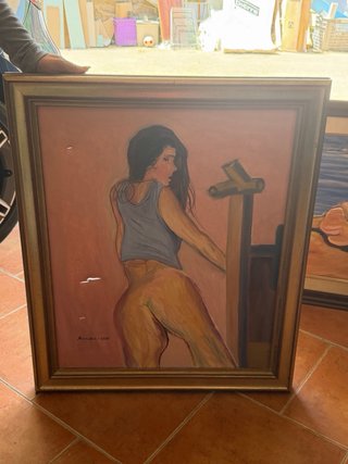 Cuadro al óleo mujer desnuda