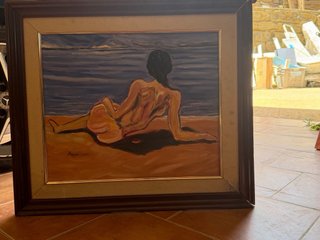 Cuadro al óleo mujer desnuda