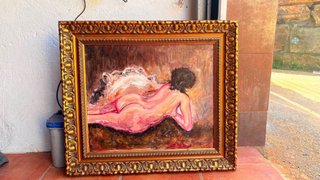 Cuadro al óleo mujer desnuda