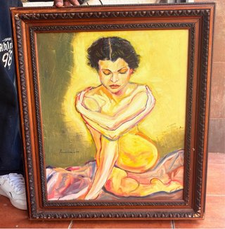 Cuadro al óleo mujer desnuda