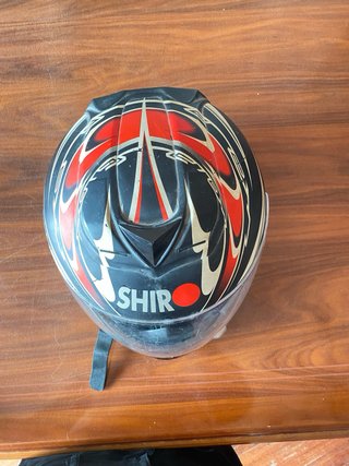 Casco Integral SHIR Negro y Rojo Talla S