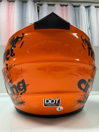 Casco Moto Todoterreno Profesional Naranja