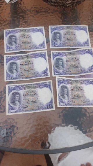 Billetes República Española 50 Pesetas (10 unidade