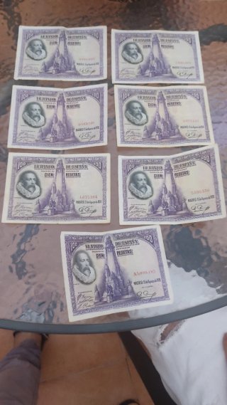 Billetes República Española 50 Pesetas (10 unidade