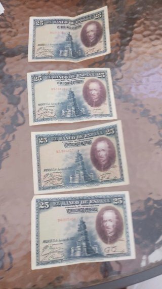 Billetes República Española 50 Pesetas (10 unidade