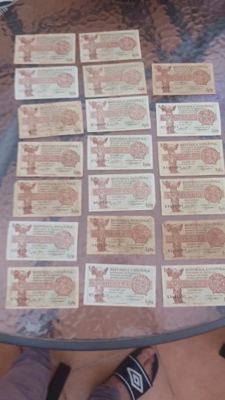 Billetes República Española 50 Pesetas (10 unidade